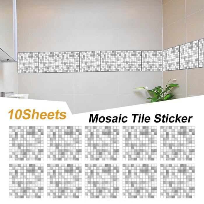 10 Pcs 3D AutoAdhésif Carrelage Sticker Mural, Autoadhésif