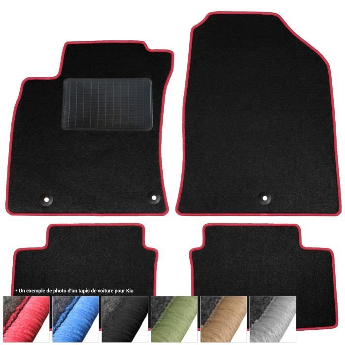 Set 4 Tappetini In Moquette Universali Tappeti Con Cuori Ricamati Bordo Giallo 285682393838 2