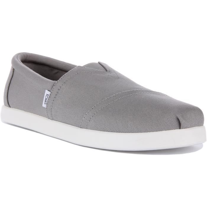 TOMS TOMS Alpargata Fwd - Baskets à enfiler vegan en coton recyclé gris - Homme (42)