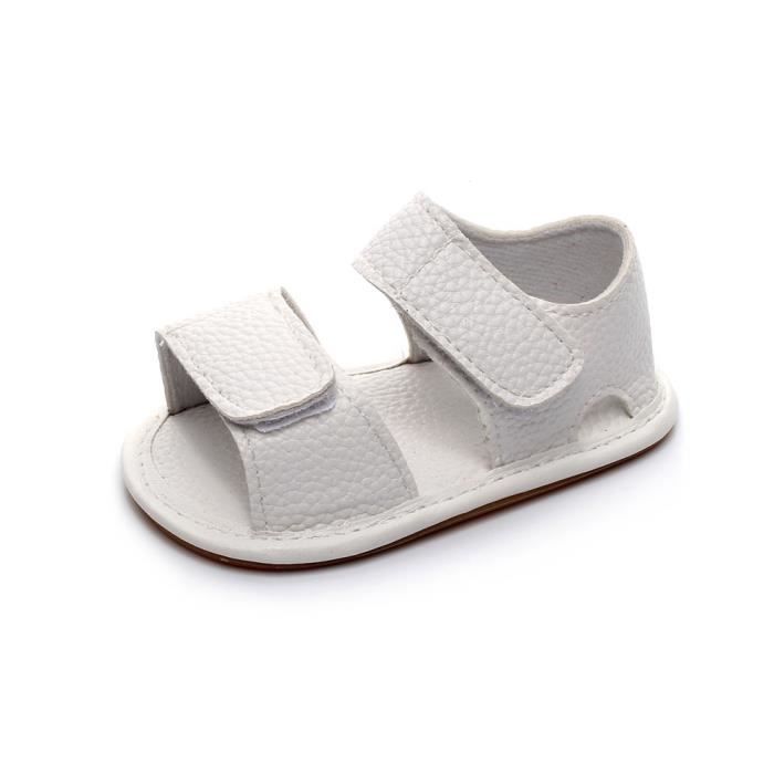 Enfant Nouveau Ne Bebe Fille Garcon Sandales De Camouflage En Cuir Souple D Ete Chaussures Plates Blanc Cdiscount