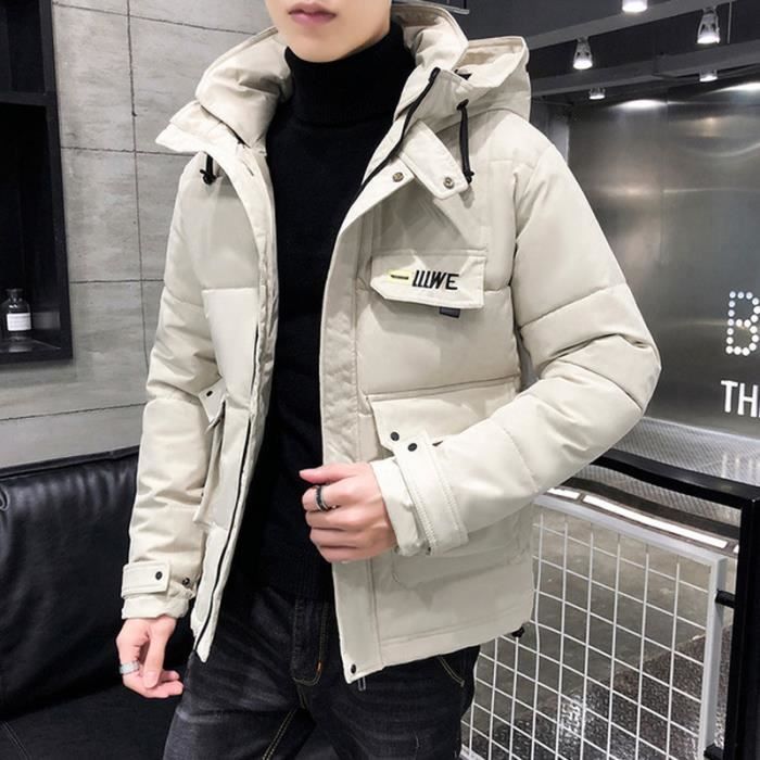 Doudoune Homme de Marque en coton courte Doudoune à capuche Doudoune Homme  Hiver Chaud Parka Homme revers Beige - Cdiscount Prêt-à-Porter