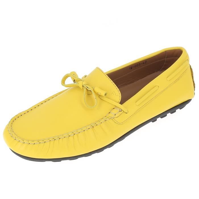 Mocassin Homme en cuir jaune Belym Jaune Cdiscount Chaussures