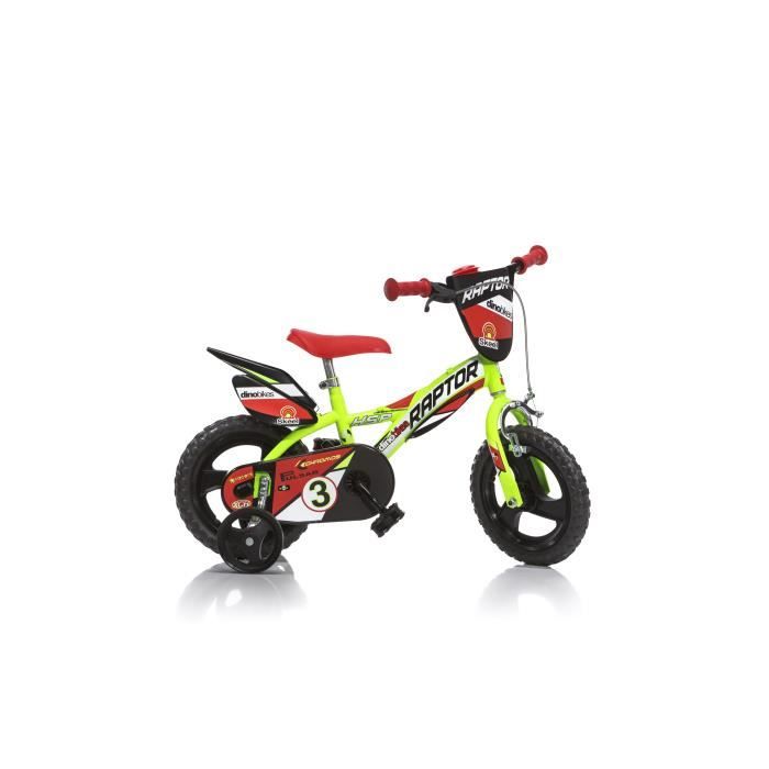 Vélo Enfant Garçon Raptor 12 Pouces - Jaune - Frein de Guidon avant et Pignon Fixe Arrière