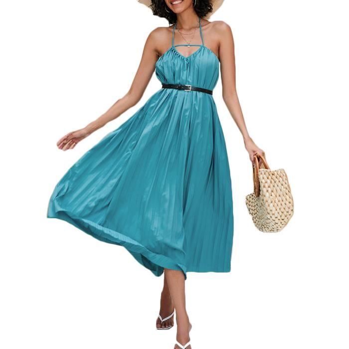 Robe Femme de Cocktail Vintage Rockabilly - Rétro-Bleu Bleu Robe Femme de Cocktail Vintage Rockabilly - Rétro-Bleu Bleu