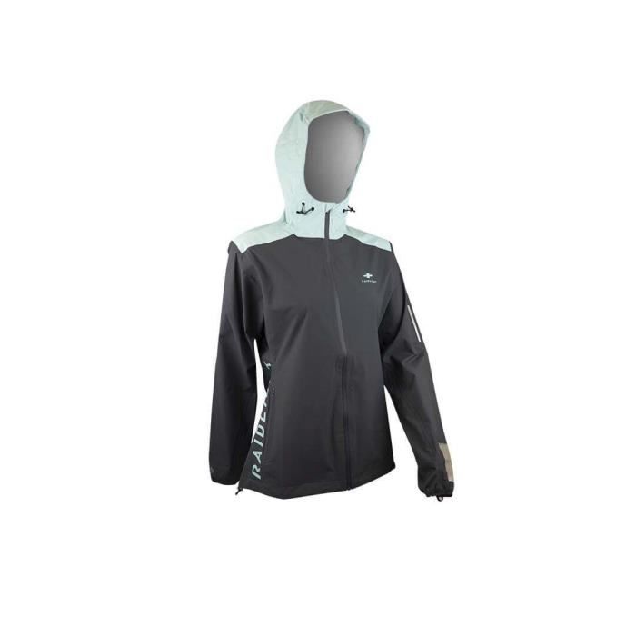 veste imperméable femme raidlight mp+ - gris foncé/blanc - trail - xs
