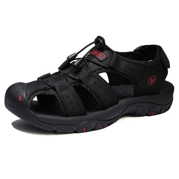 Unitysow Sandale Homme Cuir Été Bout Fermé Sandale de Sport Extérieur Confortable Marche Sandales de Randonnée Trekking,Marron,Taille 40 Unitysow Sandale Homme Cuir Été Bout Fermé Sandale de Sport Extérieur Confortable Marche Sandales de Randonnée Trekking,Marron,Taille 40