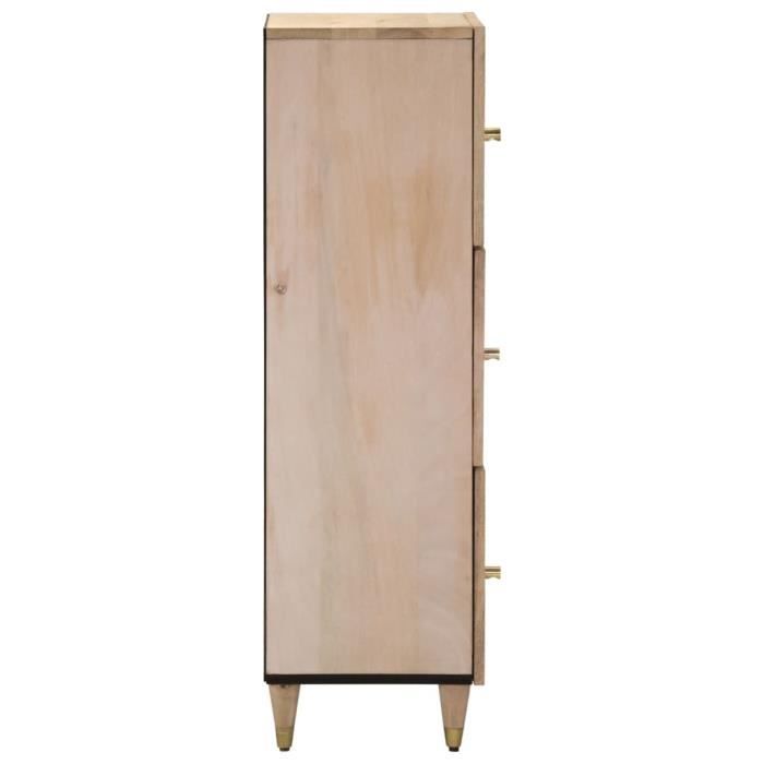 Buffet haut - MXZZAND - OWL117874 - Bois de manguier massif - 40x33x110 cm - Design sculpté à la main