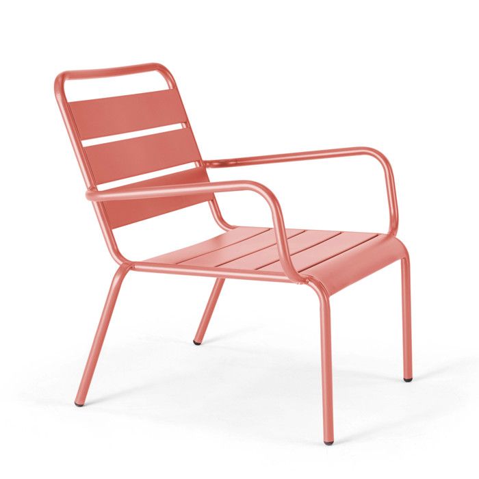 Fauteuil de jardin bas relax acier argile Palavas Oviala