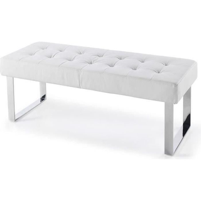 Banquette Design Capitonnee Nacho 120cm Blanc Paris Prix Achat Vente Banc Cdiscount