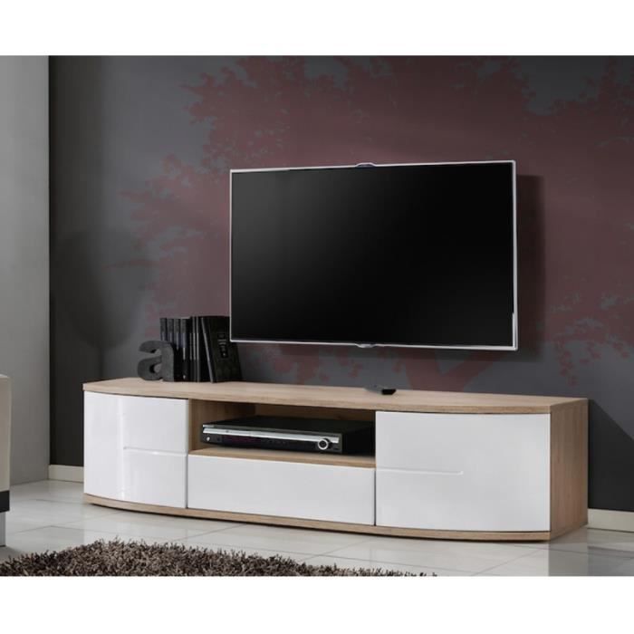 Meuble Tv Design Ontario 150cm Blanc Paris Prix Achat