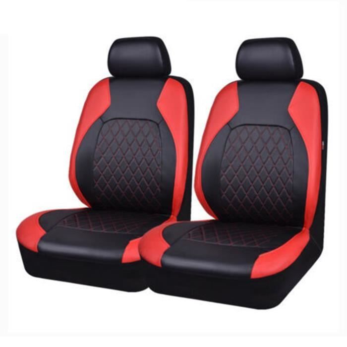 Housse de sièges universel en cuir rouge et noir pour voiture