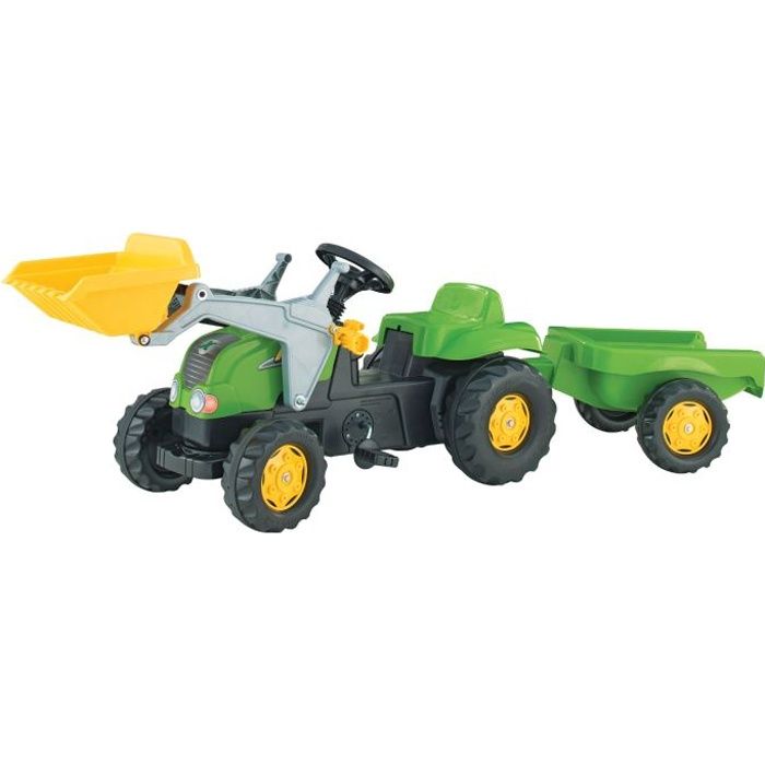 Tracteur à pédale Deutz Fahr avec chargeur frontal et remorque Rolly Toys 23916