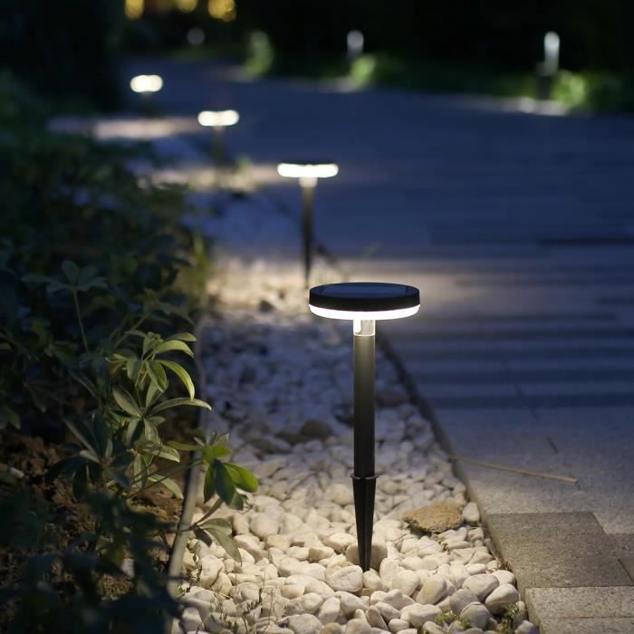 Lot De 4 Lampes Solaires Extérieur Quntis - Blanc Chaud 3000K - IP65 - Autonomie 20h - Résistance 3 Tonnes