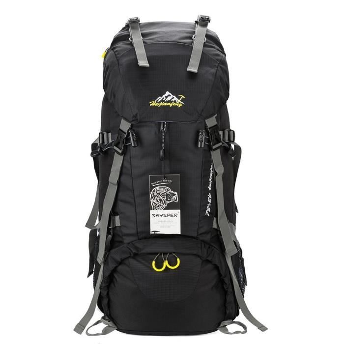 Skysper Sac a Dos de Randonnee 50L 45 5 avec Housse de Protection Impermeable pour Alpinisme Trekking Voyage Camping Noir Cdiscount Sport