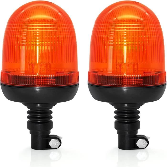AnTom 2 PCS Gyrophare Orange LED, 12V-24V Jaune LED Avertissement