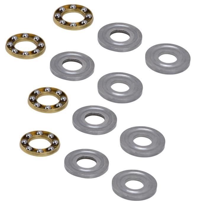 Tbest Thrust Load Bearing, Plane Ball Bearings 3 in 1 Steel Mini 10Pcs