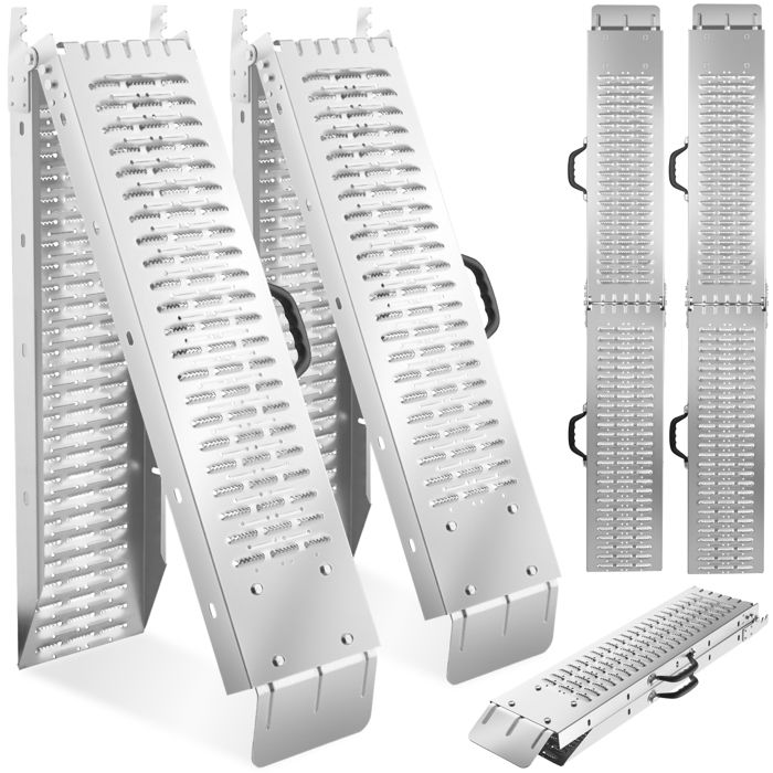 2 Rampes Chargement Moto/ATV Pliables Aluminium 226cm | Charge 680kg - Surface Antidérapante