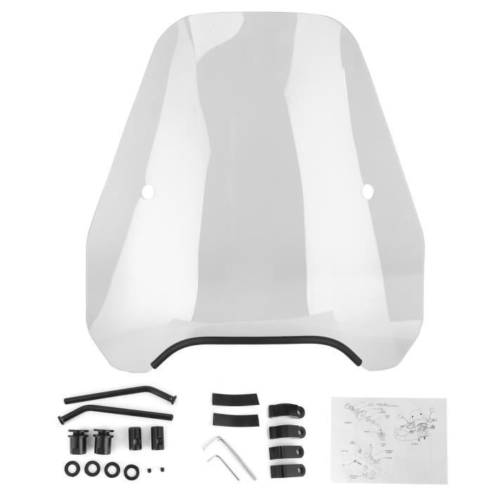 Déflecteur Trafic 2 Pare-brise Universel Moto - Déflecteur Vent Pour Phares 5 à 7 Pouces - Gris - Installation Facile Bulle Gsxr 600 2008