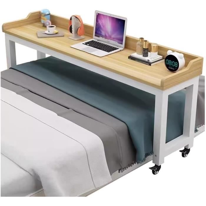 WEI Au-dessus de la Table de lit, bureau à domicile Portable Mobile sur la  canapé roulante roue ordinateur portable bureau - Cdiscount Maison
