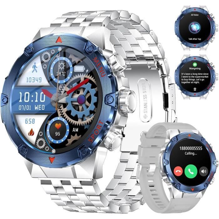 Montre Connectée BRIBEJAT BT2 Pro Homme – Appels Bluetooth, 1GB Musique, Fitness Tracker 1.3" HD