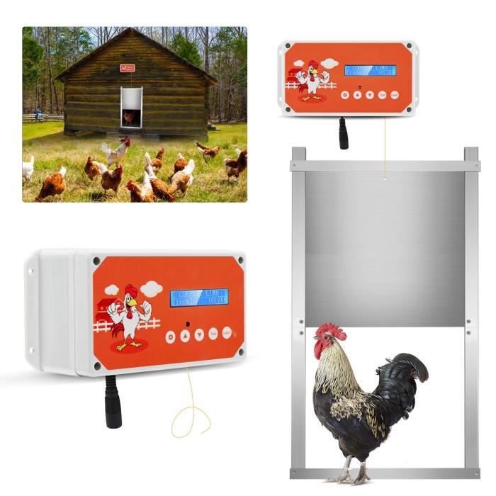 Porte Automatique Poulailler Avec Télécommande Et Minuterie - Alimentation Secteur Ou Piles