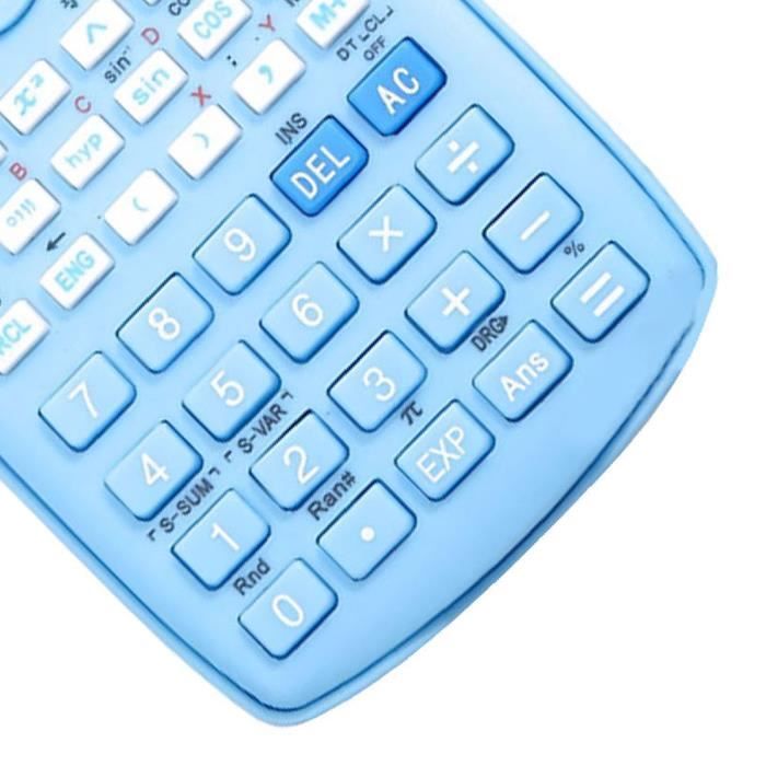 Calculatrice Scientifique 12 Chiffres 240 Fonctions - Avec Coque Protection Rigide - Bleu