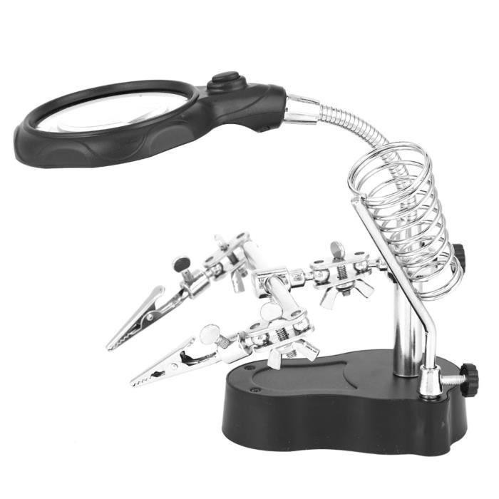 Loupe Avec Pince Et Lumière LED USB - 3 Couleurs, 12 Niveaux De Luminosité, Bras Réglable, Pour Bricolage, Lecture