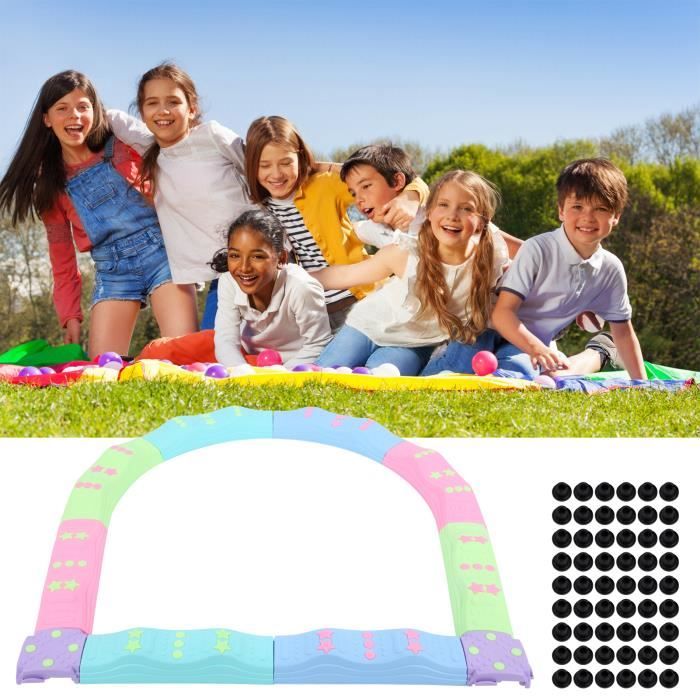 Poutre D'équilibre En Bois Montessori - Jouet éducatif Avec Pierres Obstacles Colorées, Pour Intérieur Et Extérieur - 2