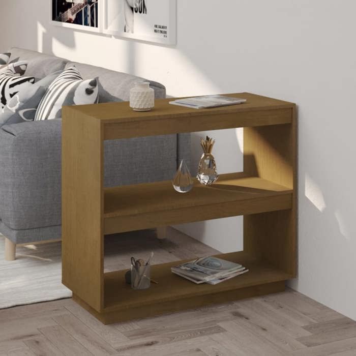 vidaXL Bibliothèque Marron miel 80x35x71 cm Bois de pin massif 810882