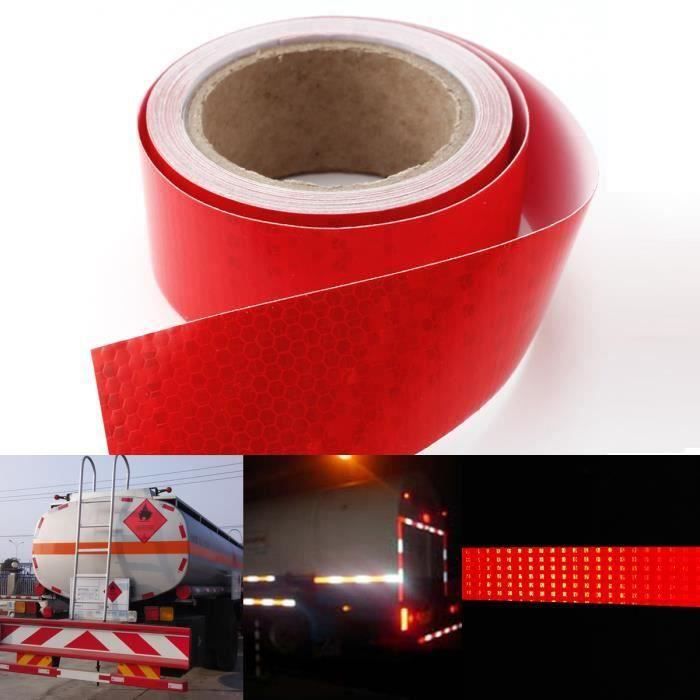 CA08139-10m x 5cm ruban autocollant bande réfléchissant lumière couleur en  rouge - Cdiscount Auto