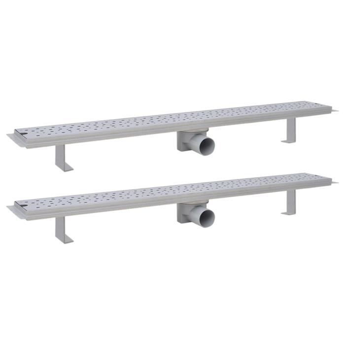 Aquamarin Caniveau Douche Linéaire 80cm Acier Inoxydable - Grille à Bulles Design Moderne Avec Siphon