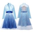 2019 Princesse Fille Robe Deguisement Reine des Neiges 2 Elsa Combinaison 3 pcs Veste/Robe/Pants Cosplay Costume-1