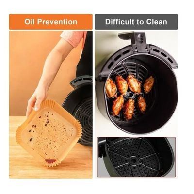 Papier Cuisson Air Fryer 200 Feuilles - Carré Et Perforé Sans BPA - 20-24cm - Accessoire Friteuse Sans Huile