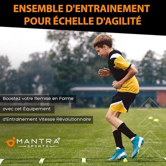 Kit Entraînement Football Avec Ceinture Élastique Et 15 Cônes – Sac De Rangement Inclus, Pour Ballons 3/4/5