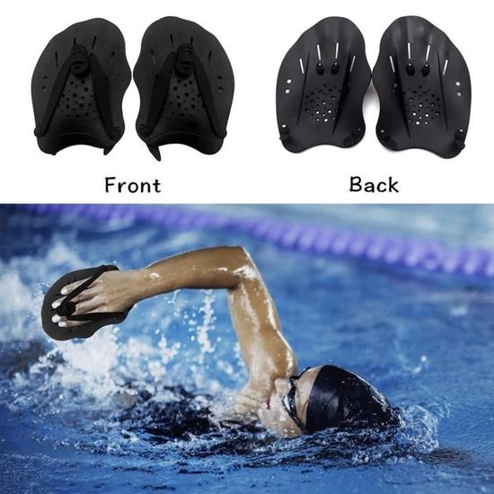 1 paire de palettes de natation pour la natation avec sangles réglables -  Aide à l'entraînement en force - Équipement d'exercice de piscine 