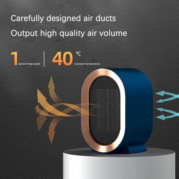 Chauffage D'appoint Portable Fashioz 1200W - 3 Vitesses, Sécurité Anti-basculement, Ultra Silencieux, Pour Chambre, Bureau, Salon