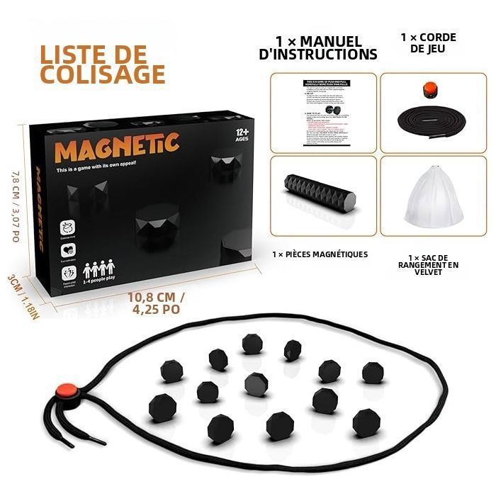 Jeu D'échecs Magnétique – Plateau 25 Pièces, Avec Corde De Jeu, Portable Pour Famille Et Voyage
