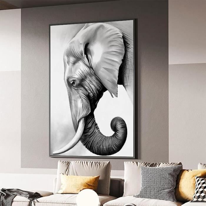 Affiche Poster 70x100 Cm Éléphant Jungle Brouillard - Déco Murale Africaine, Marque ARTTOR, Neuf