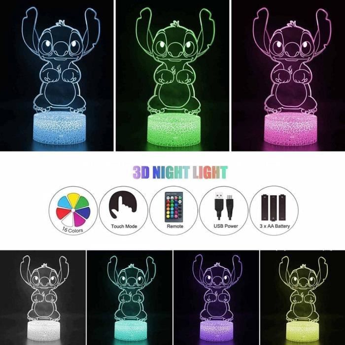 Lampe LED d'illusion Stitch avec télécommande et contrôle