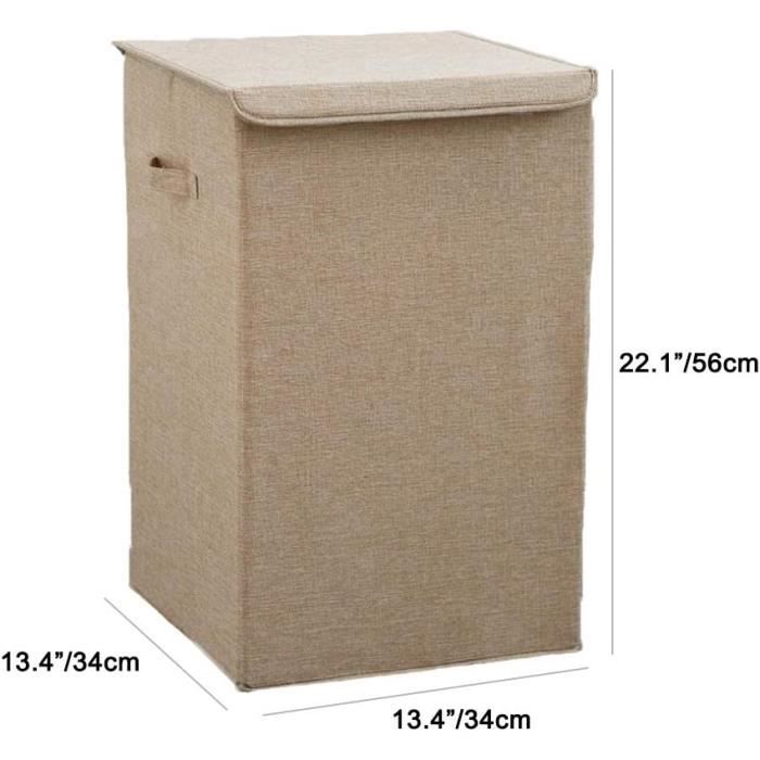 Panier à linge pliable avec couvercle de 105 l - Rectangulaire