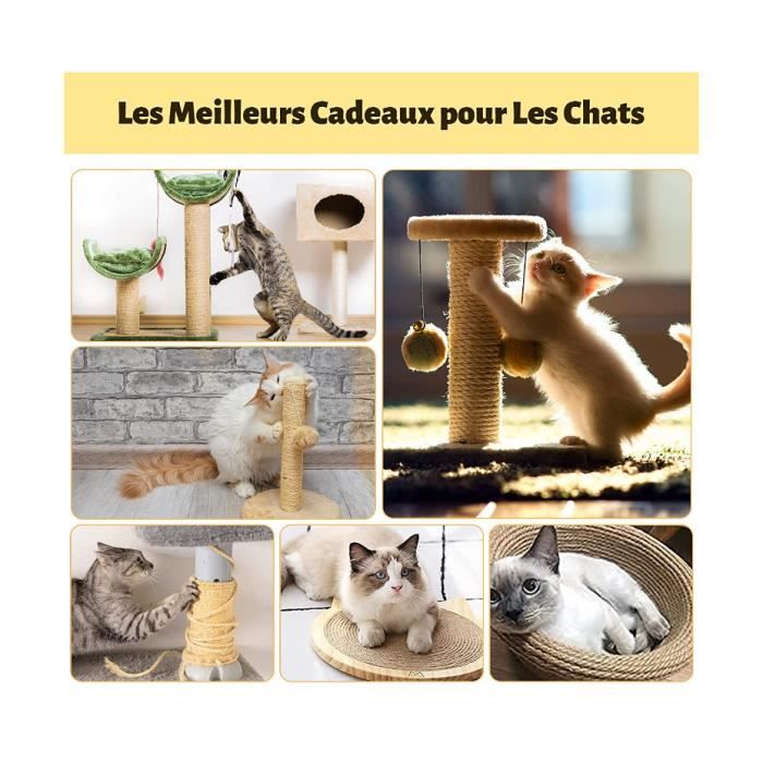 Corde De Sisal Naturel Pour Arbre à Chat - 2 Rouleaux De 50m (6mm), 100m Total, Pour Griffoir Et Bricolage - 8