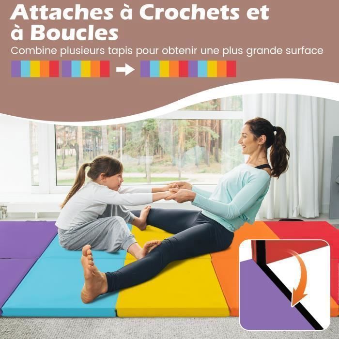 GYMAX Tapis d'Exercice Pliable à 3 Volets, Tapis de