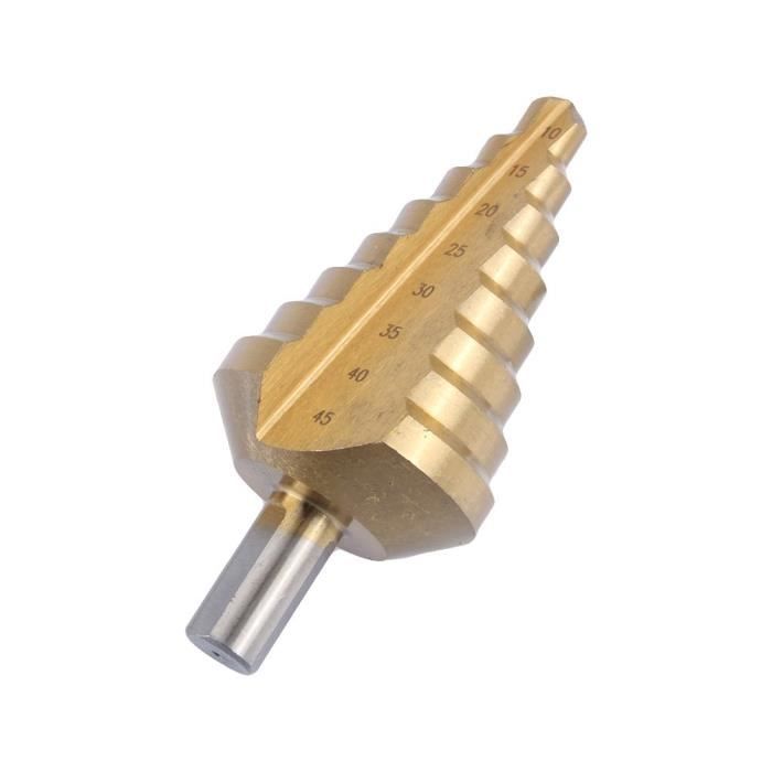 Forêt Étagé 4-32mm - HSS Revêtu Titane - Tige Hexagonale 1/4" - 15 Tailles - Neuf - Pour Perceuse