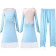 2019 Princesse Fille Robe Deguisement Reine des Neiges 2 Elsa Combinaison 3 pcs Veste/Robe/Pants Cosplay Costume-2