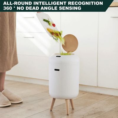Poubelle De Cuisine Blanche Design Moderne - Grand Volume, Plastique Résistant, Ouverture Pratique - Pour Maison Et Bureau