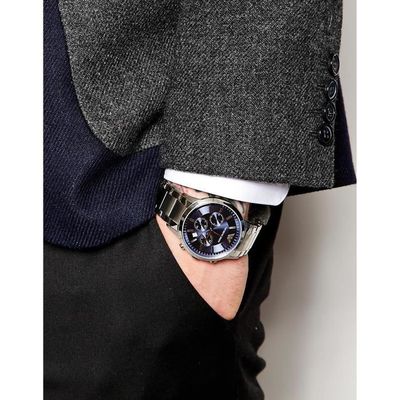 Emporio Armani AR2448 Montre avec bracelet en acier inoxydable WYZ0G Achat vente montre Homme Adulte Gris Acier Cdiscount