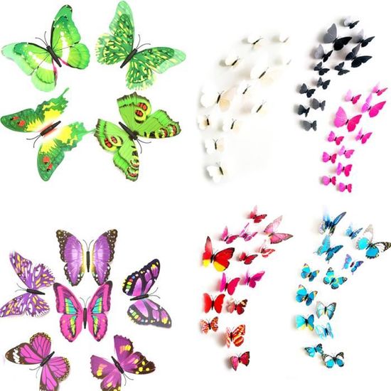 Volant Papillon Stickers Muraux Pour Les Chambres D'Enfants Bricolage Belle Chambre De La