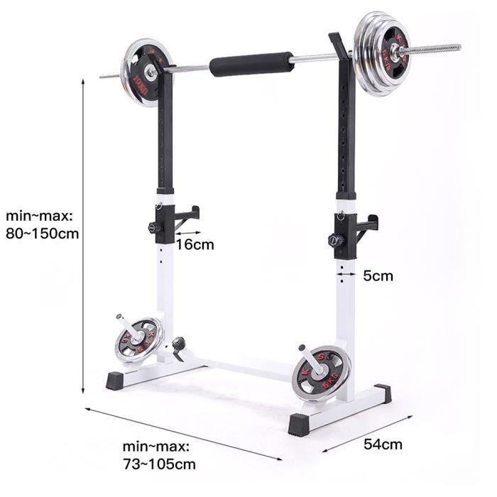 Rack de squat réglable Soozier avec barre de Burundi