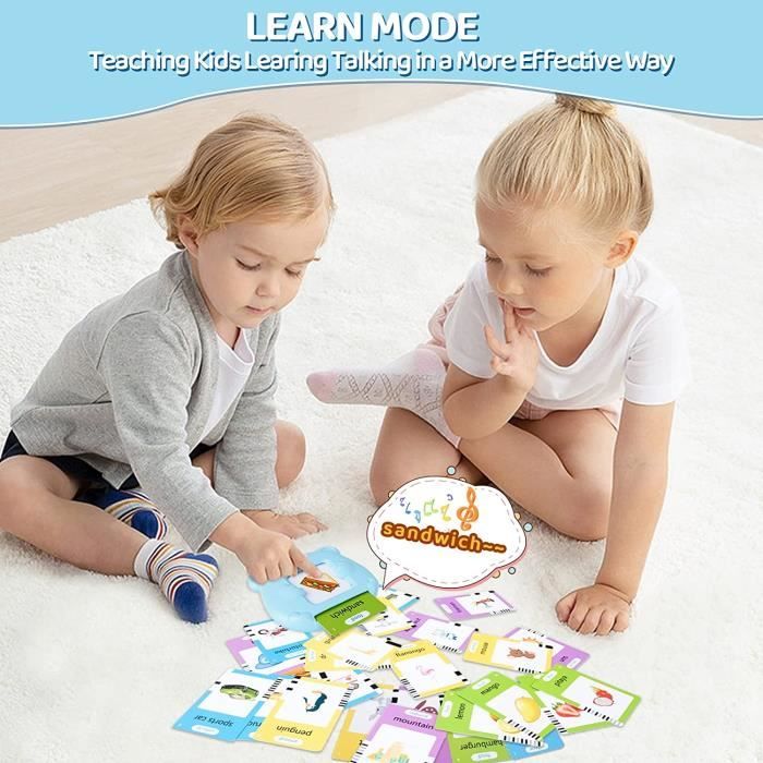 Felly Cartes Flash Parlantes Espagnol – 224 Mots, 112 Feuilles – Jouet Montessori 1-6 Ans – Rechargeable USB