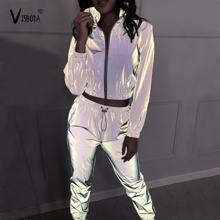 Pantalon store reflechissant femme